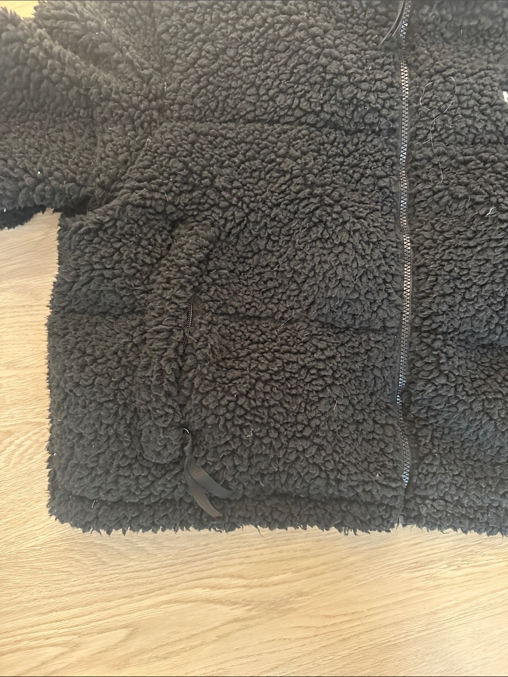 The North Face Black Crop Sherpa Fleece Zip Jacket - Picture 2 of 6